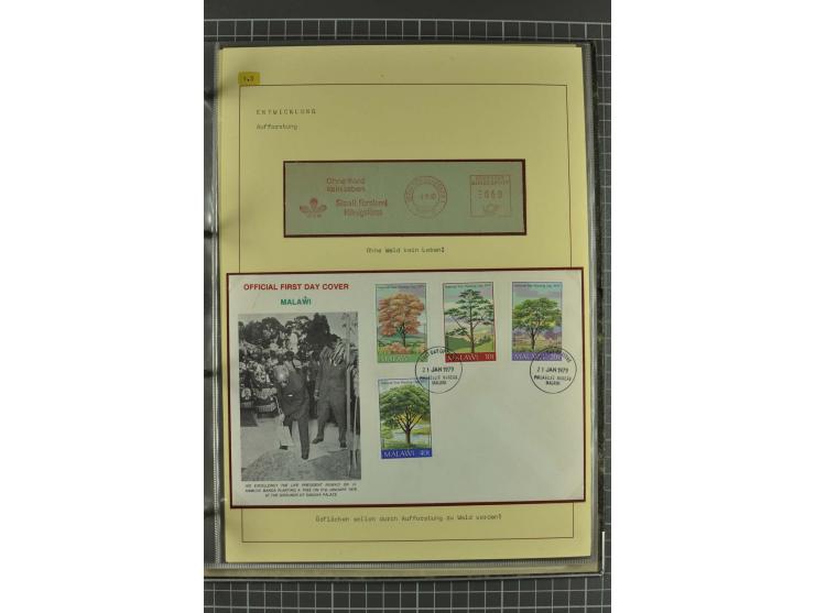 WALD UND FORST: 1943/82, postfrische, ungebrauchte und gestempelte Sammlung mit Briefstücken und vielen Belegen, dabei Sonder