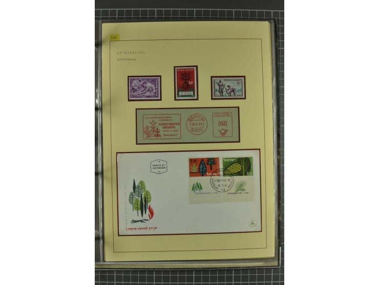 WALD UND FORST: 1943/82, postfrische, ungebrauchte und gestempelte Sammlung mit Briefstücken und vielen Belegen, dabei Sonder