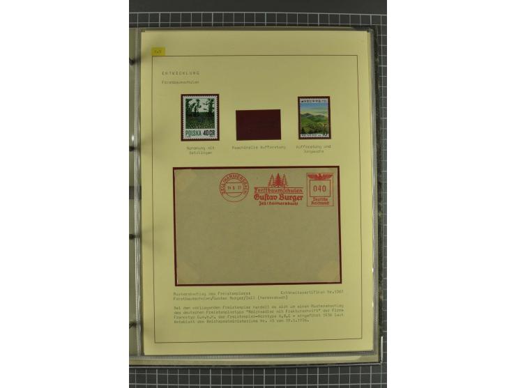 WALD UND FORST: 1943/82, postfrische, ungebrauchte und gestempelte Sammlung mit Briefstücken und vielen Belegen, dabei Sonder