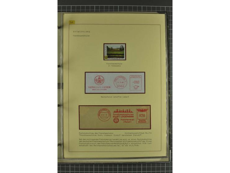 WALD UND FORST: 1943/82, postfrische, ungebrauchte und gestempelte Sammlung mit Briefstücken und vielen Belegen, dabei Sonder