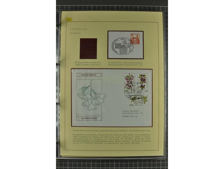 WALD UND FORST: 1943/82, postfrische, ungebrauchte und gestempelte Sammlung mit Briefstücken und vielen Belegen, dabei Sonder