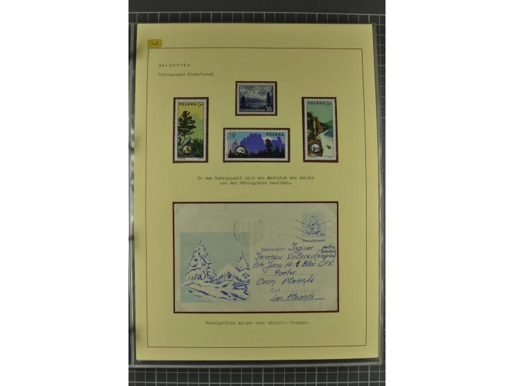 WALD UND FORST: 1943/82, postfrische, ungebrauchte und gestempelte Sammlung mit Briefstücken und vielen Belegen, dabei Sonder