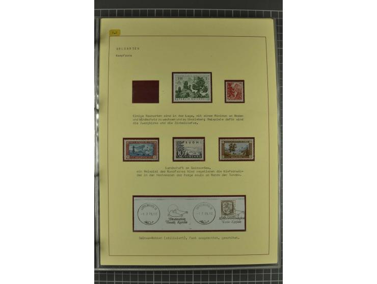 WALD UND FORST: 1943/82, postfrische, ungebrauchte und gestempelte Sammlung mit Briefstücken und vielen Belegen, dabei Sonder