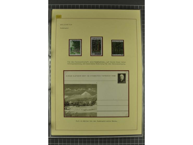 WALD UND FORST: 1943/82, postfrische, ungebrauchte und gestempelte Sammlung mit Briefstücken und vielen Belegen, dabei Sonder