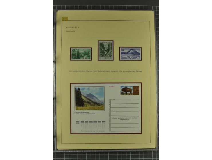 WALD UND FORST: 1943/82, postfrische, ungebrauchte und gestempelte Sammlung mit Briefstücken und vielen Belegen, dabei Sonder