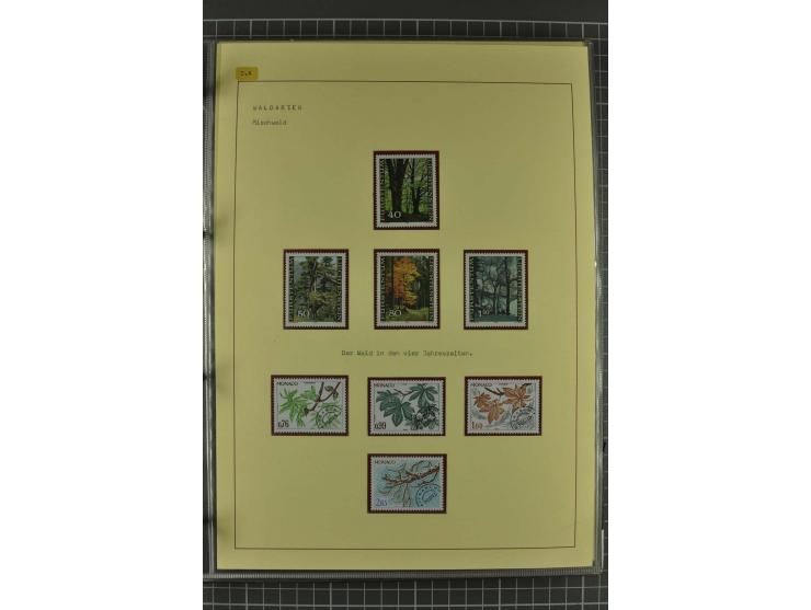 WALD UND FORST: 1943/82, postfrische, ungebrauchte und gestempelte Sammlung mit Briefstücken und vielen Belegen, dabei Sonder