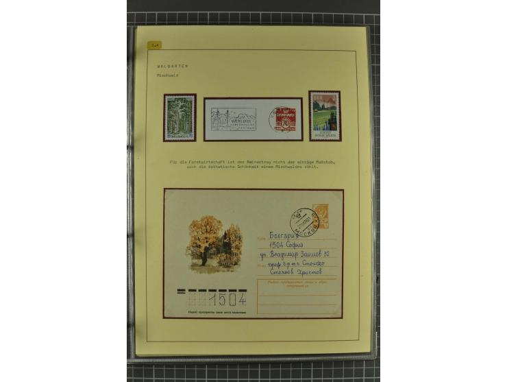 WALD UND FORST: 1943/82, postfrische, ungebrauchte und gestempelte Sammlung mit Briefstücken und vielen Belegen, dabei Sonder