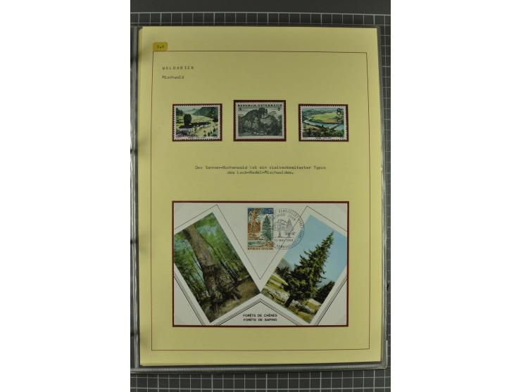 WALD UND FORST: 1943/82, postfrische, ungebrauchte und gestempelte Sammlung mit Briefstücken und vielen Belegen, dabei Sonder