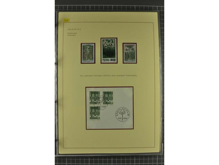 WALD UND FORST: 1943/82, postfrische, ungebrauchte und gestempelte Sammlung mit Briefstücken und vielen Belegen, dabei Sonder