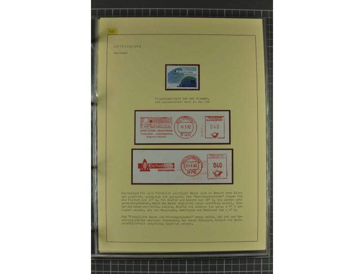 WALD UND FORST: 1943/82, postfrische, ungebrauchte und gestempelte Sammlung mit Briefstücken und vielen Belegen, dabei Sonder