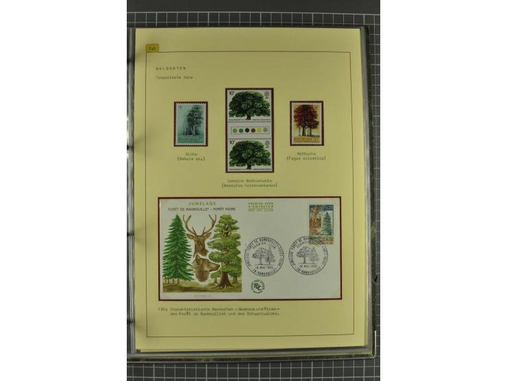 WALD UND FORST: 1943/82, postfrische, ungebrauchte und gestempelte Sammlung mit Briefstücken und vielen Belegen, dabei Sonder