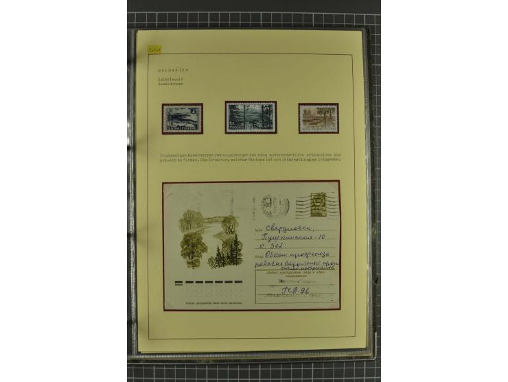 WALD UND FORST: 1943/82, postfrische, ungebrauchte und gestempelte Sammlung mit Briefstücken und vielen Belegen, dabei Sonder