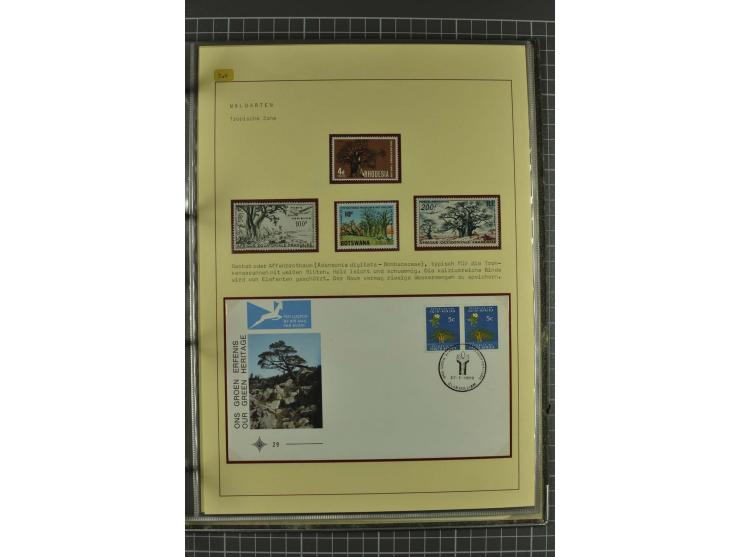 WALD UND FORST: 1943/82, postfrische, ungebrauchte und gestempelte Sammlung mit Briefstücken und vielen Belegen, dabei Sonder