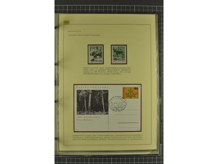 WALD UND FORST: 1943/82, postfrische, ungebrauchte und gestempelte Sammlung mit Briefstücken und vielen Belegen, dabei Sonder