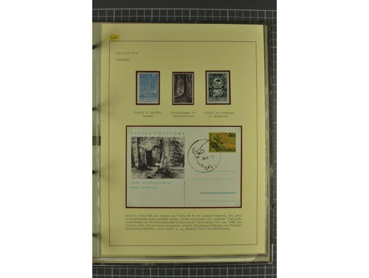 WALD UND FORST: 1943/82, postfrische, ungebrauchte und gestempelte Sammlung mit Briefstücken und vielen Belegen, dabei Sonder