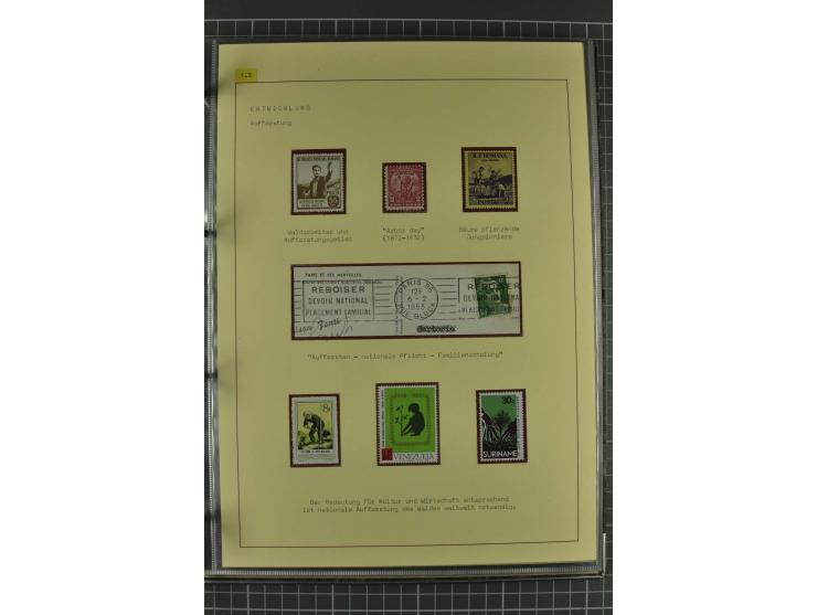 WALD UND FORST: 1943/82, postfrische, ungebrauchte und gestempelte Sammlung mit Briefstücken und vielen Belegen, dabei Sonder