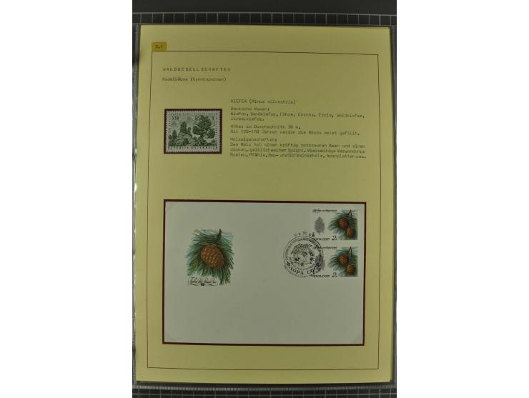 WALD UND FORST: 1943/82, postfrische, ungebrauchte und gestempelte Sammlung mit Briefstücken und vielen Belegen, dabei Sonder