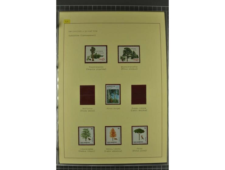 WALD UND FORST: 1943/82, postfrische, ungebrauchte und gestempelte Sammlung mit Briefstücken und vielen Belegen, dabei Sonder