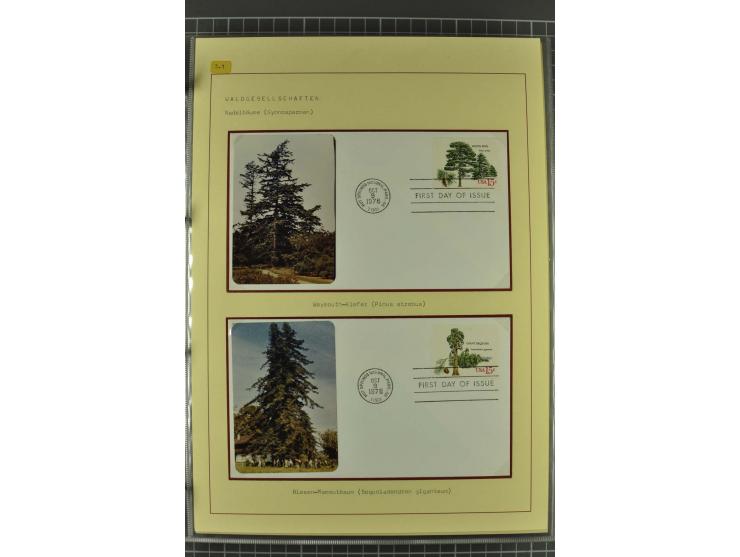 WALD UND FORST: 1943/82, postfrische, ungebrauchte und gestempelte Sammlung mit Briefstücken und vielen Belegen, dabei Sonder
