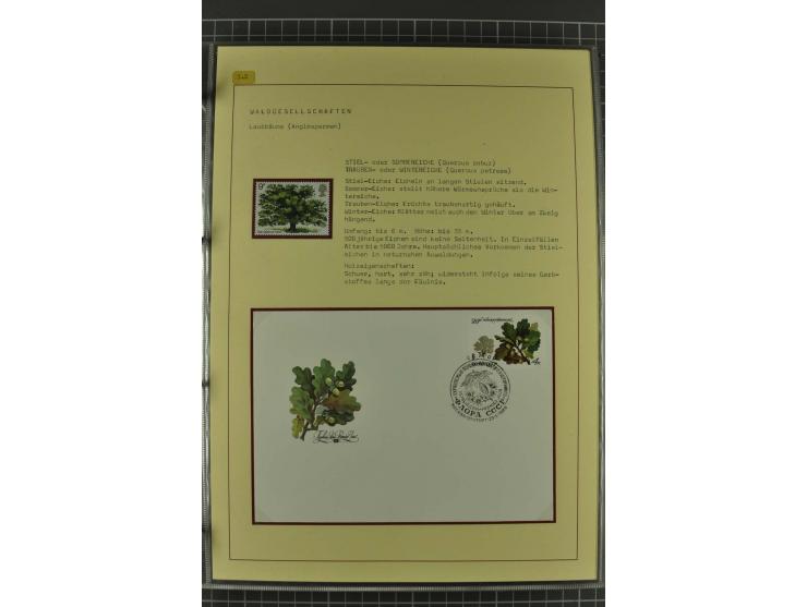 WALD UND FORST: 1943/82, postfrische, ungebrauchte und gestempelte Sammlung mit Briefstücken und vielen Belegen, dabei Sonder