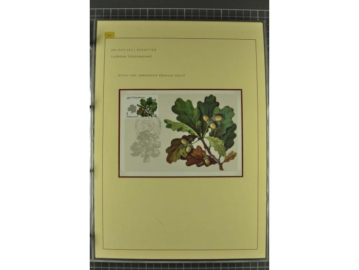 WALD UND FORST: 1943/82, postfrische, ungebrauchte und gestempelte Sammlung mit Briefstücken und vielen Belegen, dabei Sonder