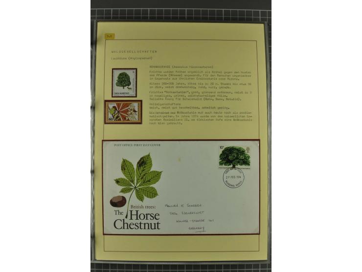 WALD UND FORST: 1943/82, postfrische, ungebrauchte und gestempelte Sammlung mit Briefstücken und vielen Belegen, dabei Sonder