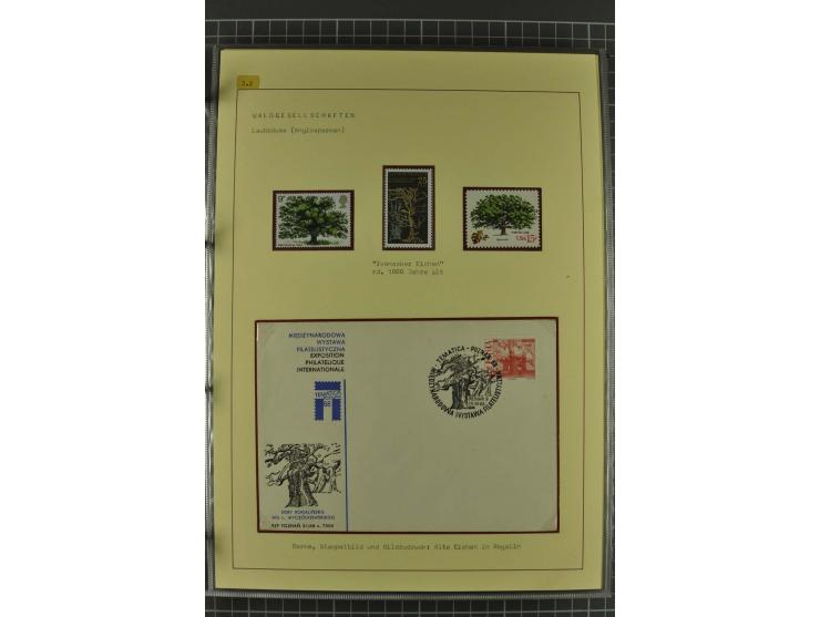 WALD UND FORST: 1943/82, postfrische, ungebrauchte und gestempelte Sammlung mit Briefstücken und vielen Belegen, dabei Sonder