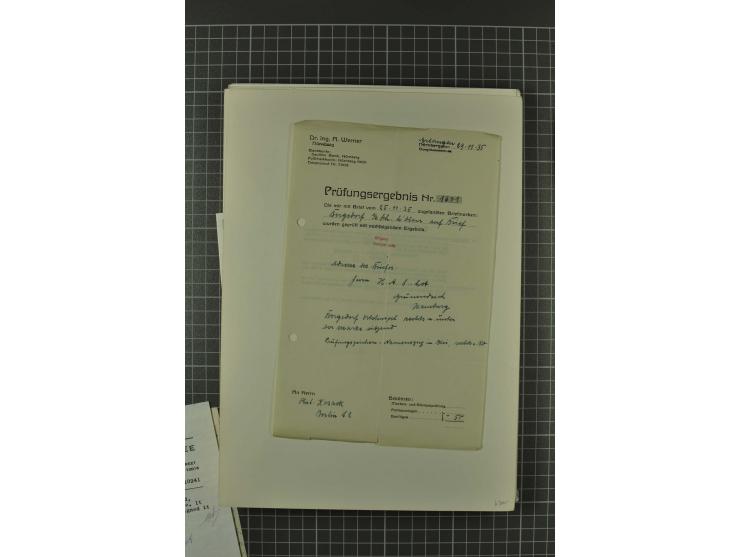 1857/74, spezialisierte aufgezogene Sammlung, beginnend mit 3 Postscheinen und diversen Probedrucken; der Markenteil mit unge