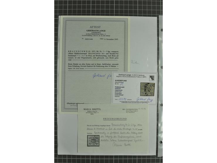1852/65, Sammlung Vorphilatelistischer Ortsstempel auf losen Marken, Briefstücken, Briefen und Ganzsachen, vielfach auf der e
