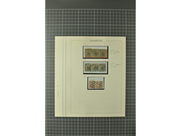 1859/67, ungebrauchte und gestempelte kleine Sammlung, dabei schöne Einzelstücke, Paar der Nr. 4, ,postfischer Rand-4er-Block