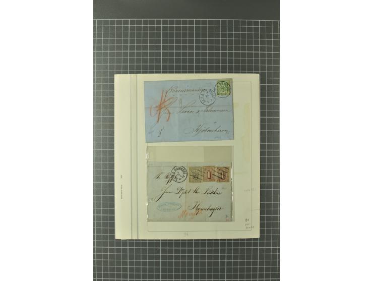 1859/67, ungebrauchte und gestempelte kleine Sammlung, dabei schöne Einzelstücke, Paar der Nr. 4, ,postfischer Rand-4er-Block
