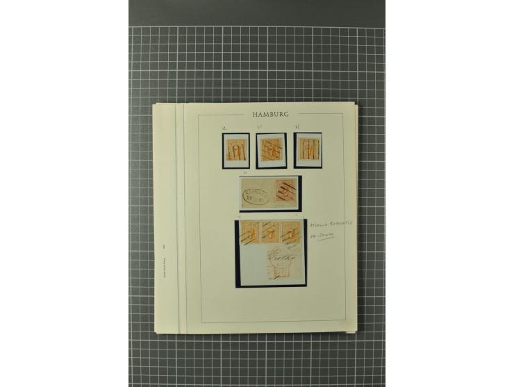 1859/67, ungebrauchte und gestempelte kleine Sammlung, dabei schöne Einzelstücke, Paar der Nr. 4, ,postfischer Rand-4er-Block