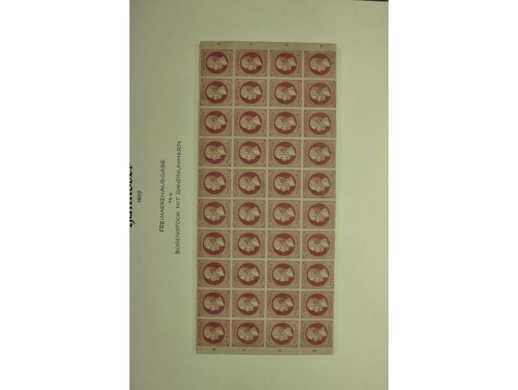 1618/1864, ungebrauchte und gestempelte Sammlung mit guten Werten, Einheiten, Randnummern, Briefen, Ganzsachen und Postschein