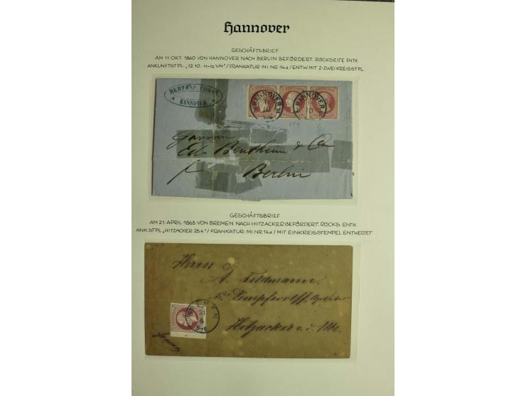 1618/1864, ungebrauchte und gestempelte Sammlung mit guten Werten, Einheiten, Randnummern, Briefen, Ganzsachen und Postschein