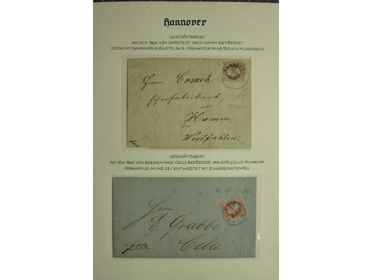 1618/1864, ungebrauchte und gestempelte Sammlung mit guten Werten, Einheiten, Randnummern, Briefen, Ganzsachen und Postschein