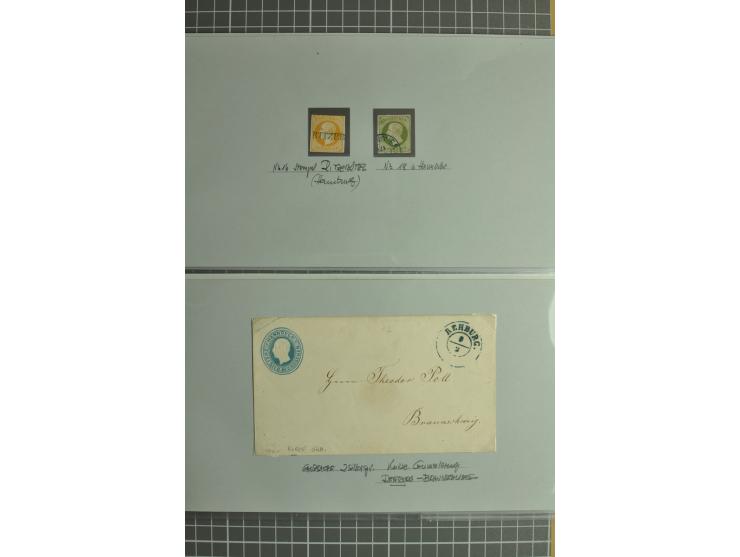 1850/64, gestempelte Sammlung mit diversen Kabinett- und Luxusstücken, Randstücken, Bogenecken etc., dabei 21 frankierte Brie