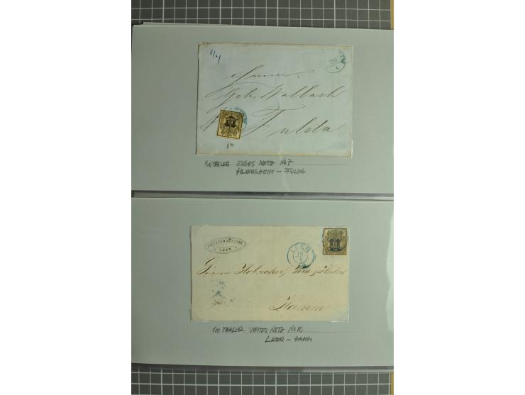 1850/64, gestempelte Sammlung mit diversen Kabinett- und Luxusstücken, Randstücken, Bogenecken etc., dabei 21 frankierte Brie