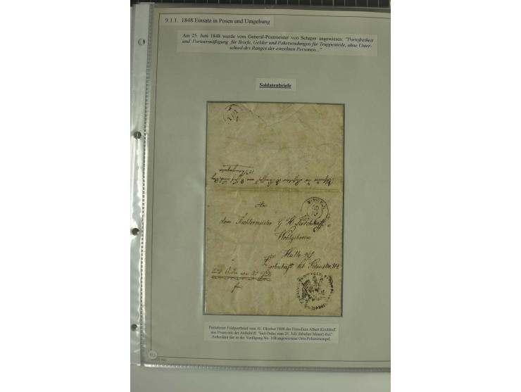 FELDPOST: 1656/1866 (ca.), Sammlung von  über 100 Briefen und Dokumenten aus verschiedenen Kriegen bzw. Militäreinsätzen, dav