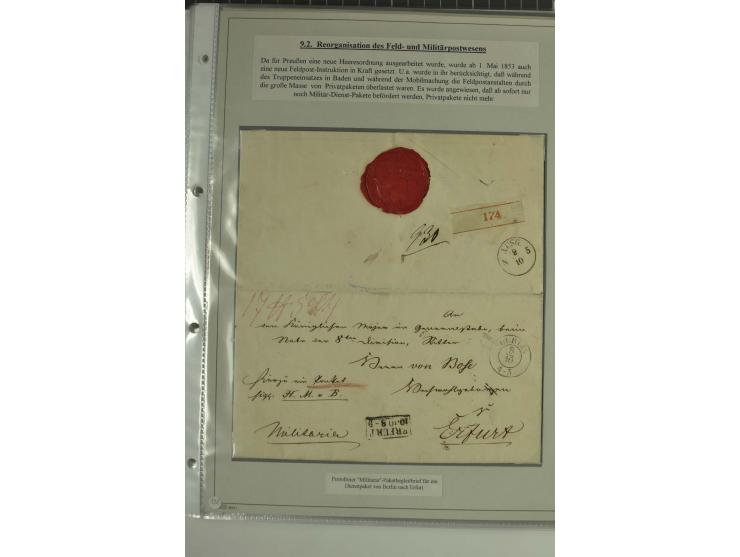 FELDPOST: 1656/1866 (ca.), Sammlung von  über 100 Briefen und Dokumenten aus verschiedenen Kriegen bzw. Militäreinsätzen, dav