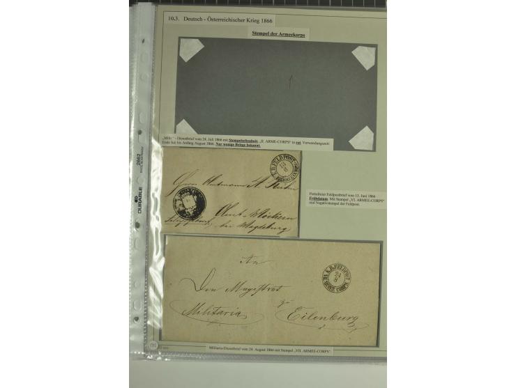 FELDPOST: 1656/1866 (ca.), Sammlung von  über 100 Briefen und Dokumenten aus verschiedenen Kriegen bzw. Militäreinsätzen, dav