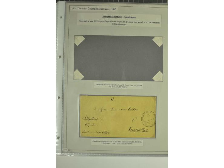 FELDPOST: 1656/1866 (ca.), Sammlung von  über 100 Briefen und Dokumenten aus verschiedenen Kriegen bzw. Militäreinsätzen, dav