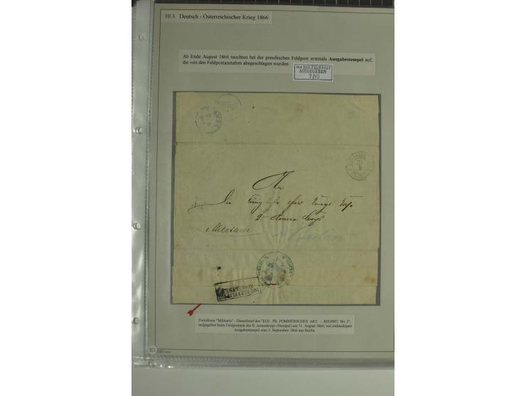 FELDPOST: 1656/1866 (ca.), Sammlung von  über 100 Briefen und Dokumenten aus verschiedenen Kriegen bzw. Militäreinsätzen, dav