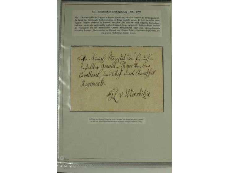 FELDPOST: 1656/1866 (ca.), Sammlung von  über 100 Briefen und Dokumenten aus verschiedenen Kriegen bzw. Militäreinsätzen, dav