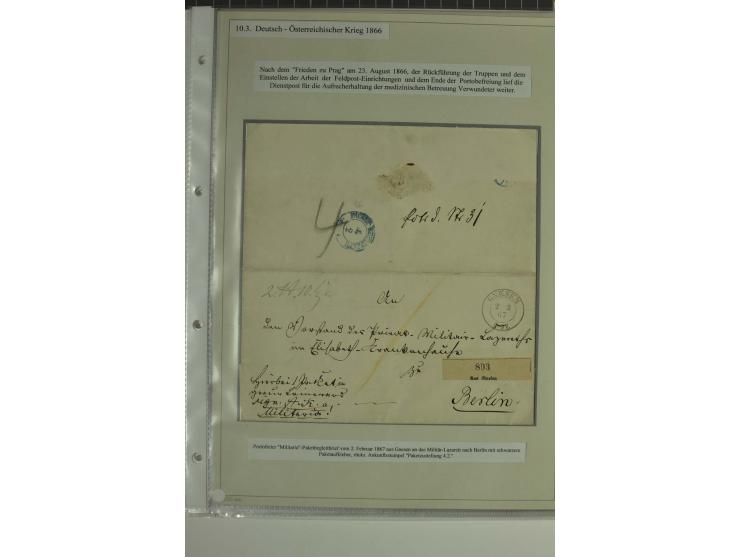 FELDPOST: 1656/1866 (ca.), Sammlung von  über 100 Briefen und Dokumenten aus verschiedenen Kriegen bzw. Militäreinsätzen, dav