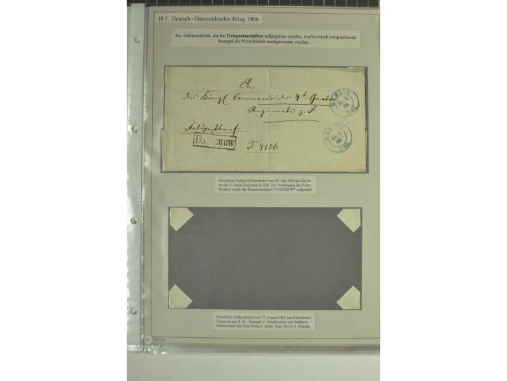 FELDPOST: 1656/1866 (ca.), Sammlung von  über 100 Briefen und Dokumenten aus verschiedenen Kriegen bzw. Militäreinsätzen, dav