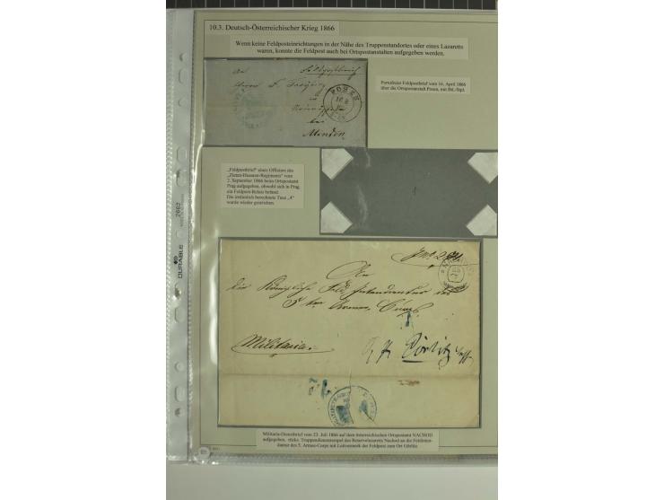 FELDPOST: 1656/1866 (ca.), Sammlung von  über 100 Briefen und Dokumenten aus verschiedenen Kriegen bzw. Militäreinsätzen, dav