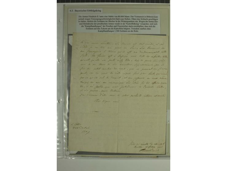 FELDPOST: 1656/1866 (ca.), Sammlung von  über 100 Briefen und Dokumenten aus verschiedenen Kriegen bzw. Militäreinsätzen, dav