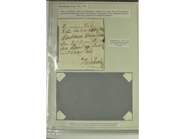 FELDPOST: 1656/1866 (ca.), Sammlung von  über 100 Briefen und Dokumenten aus verschiedenen Kriegen bzw. Militäreinsätzen, dav