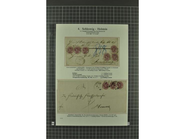 1850/67, umfangreiche Ausstellungs-Sammlung ab Mi.-Nr. 1 auf  96 Blättern mit vielen besseren Marken und Frankaturen, dabei u