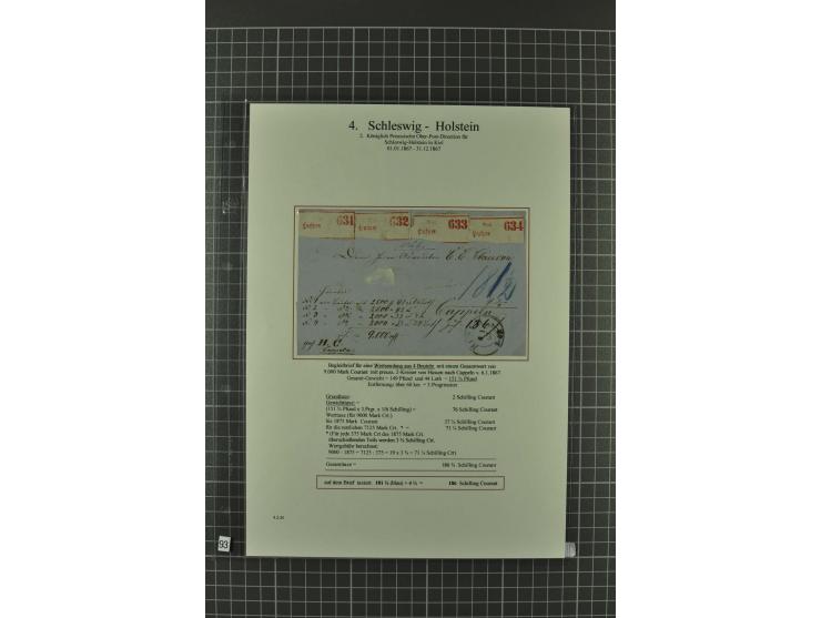 1850/67, umfangreiche Ausstellungs-Sammlung ab Mi.-Nr. 1 auf  96 Blättern mit vielen besseren Marken und Frankaturen, dabei u